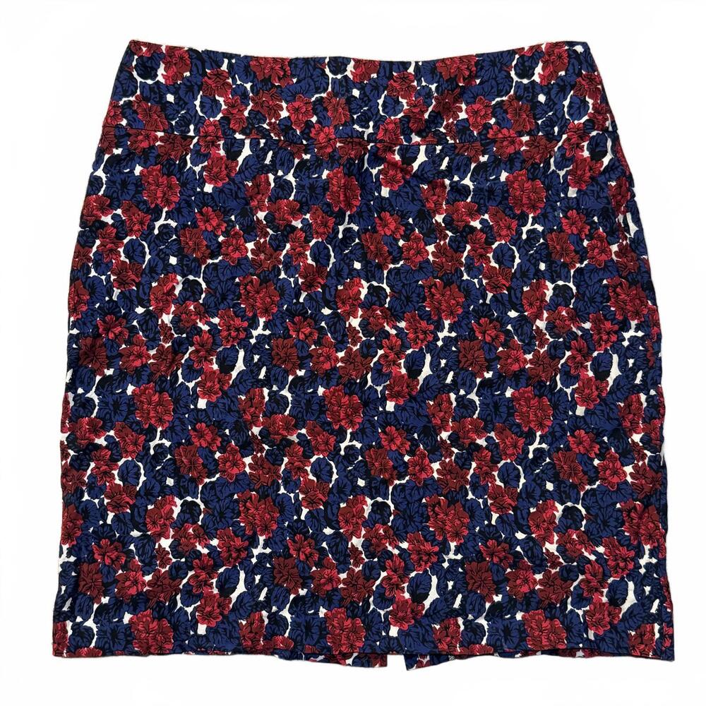 Margaret M pull-on floral pencil skirt,‎ navy/red – 1X